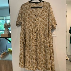 Floral button down dress